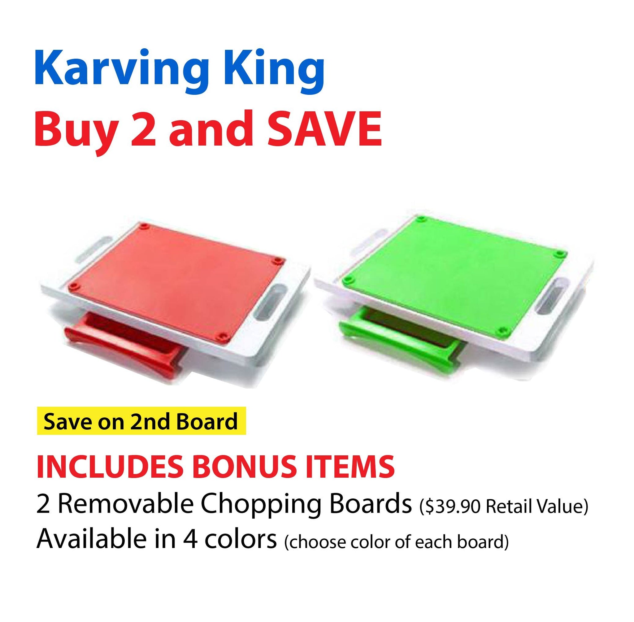 Set of 2 Dripless Cutting Boards 2 in 1 System