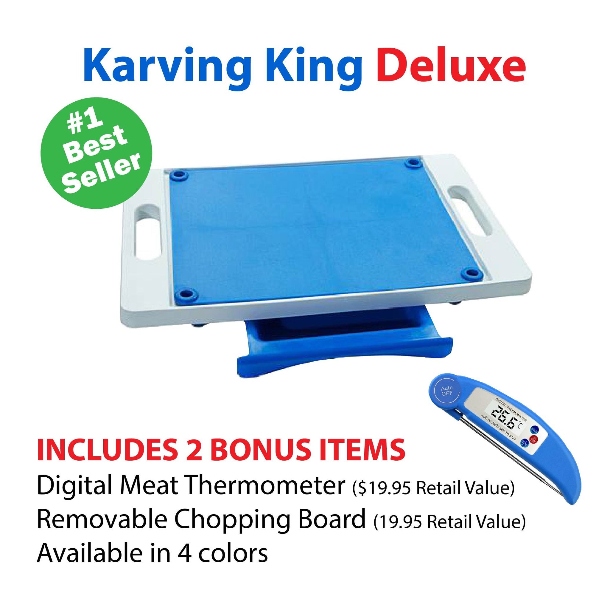 Dripless Cutting Board 2 In 1 System With Digital Meat Thermometer And –  karvingking