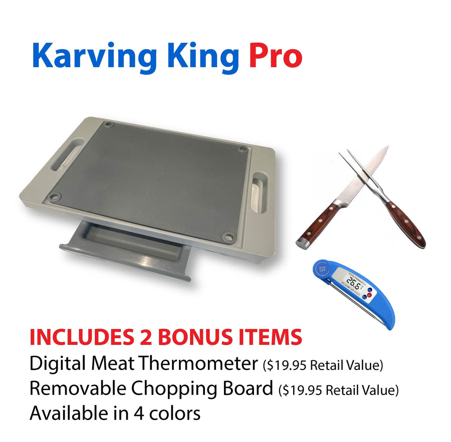 Karving King XL Deluxe Meal Prep System With Digital Meat Thermometer and Carving Set