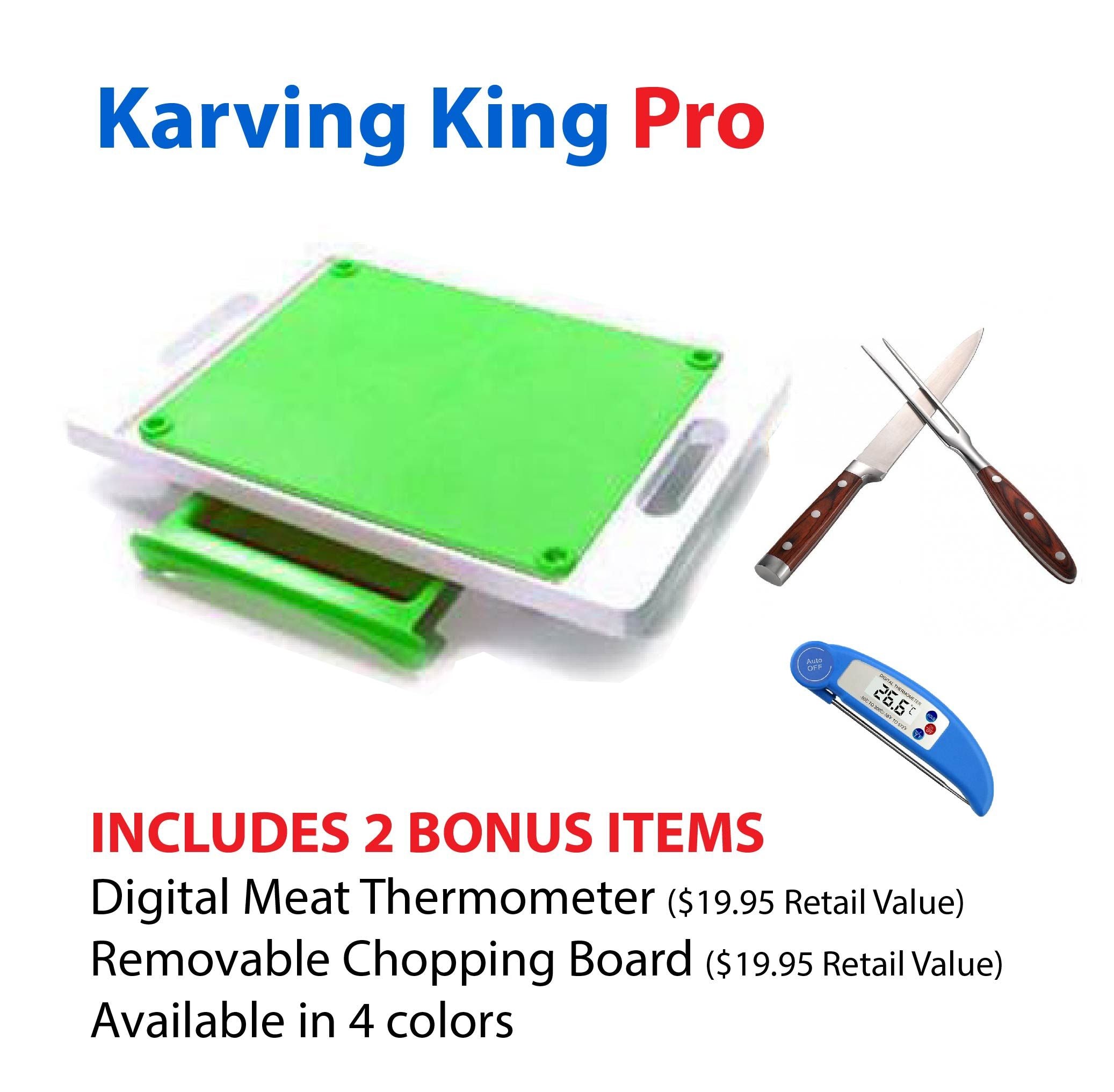 Karving King XL Deluxe Meal Prep System With Digital Meat Thermometer and Carving Set