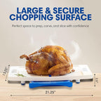 Karving King XL Deluxe Meal Prep System With Digital Meat Thermometer And Set Of 2 Silicone Oven Mitts