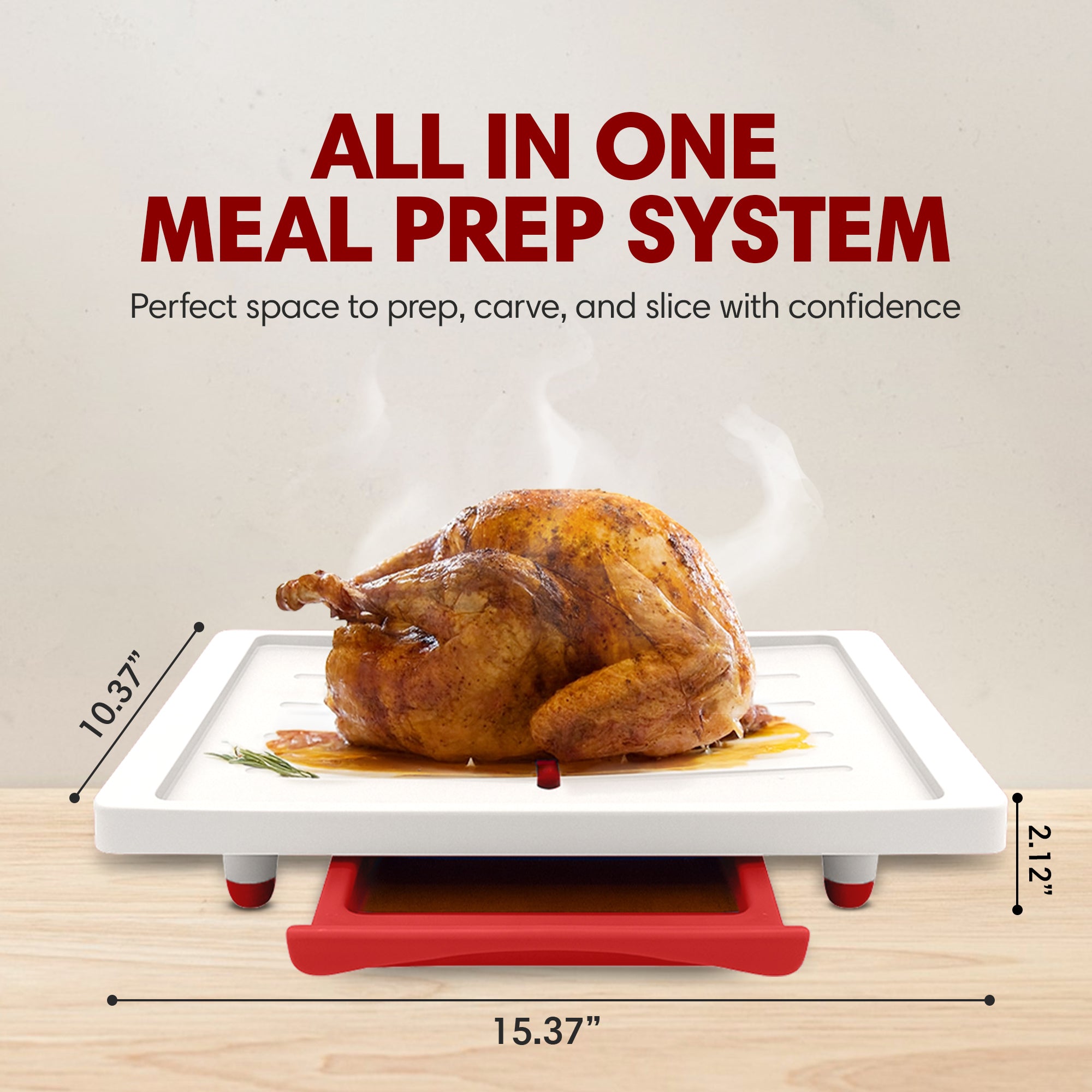 Set of 2 Karving King Plus - Meal Prep Systems With Removable Cutting Board