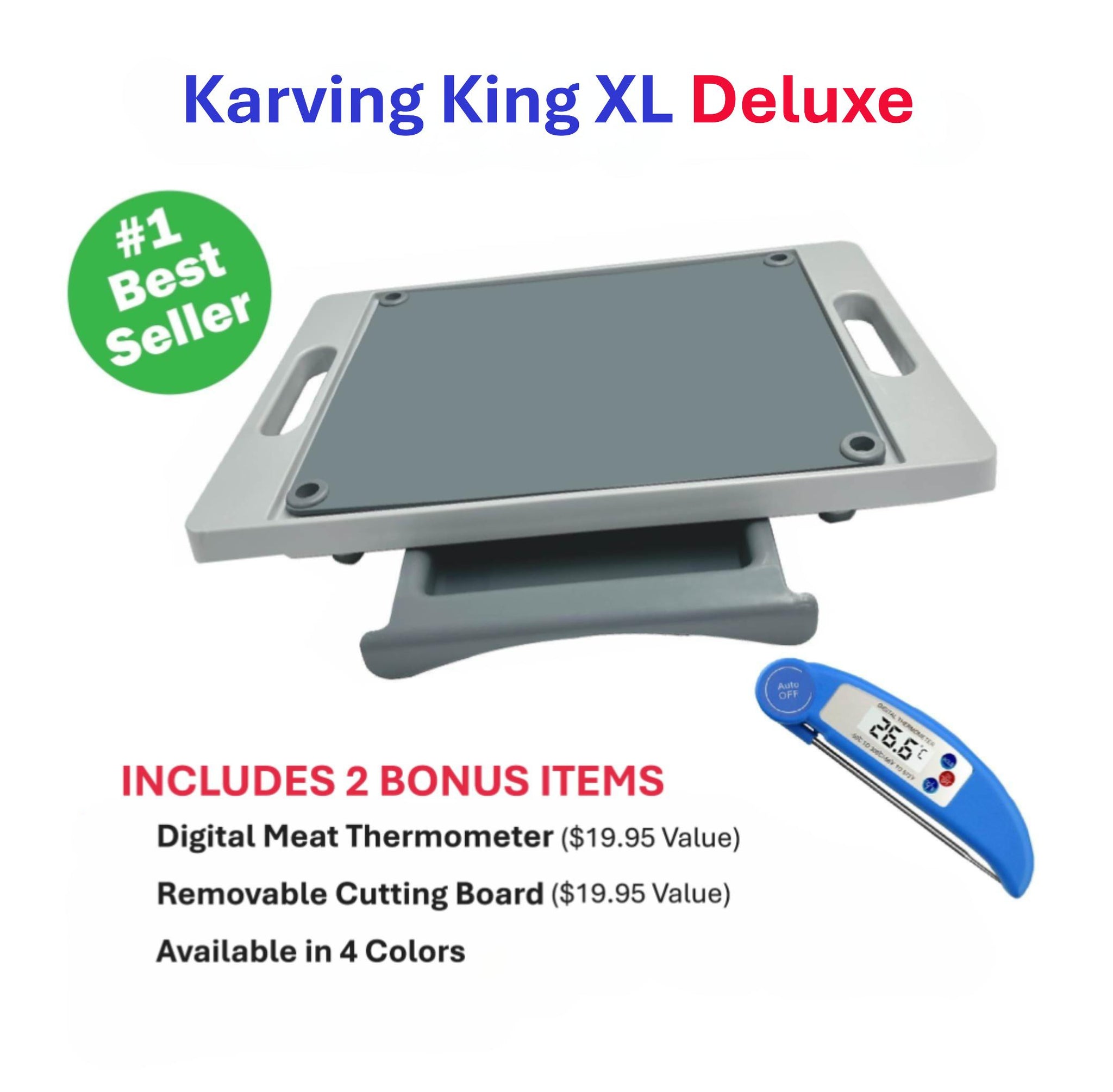Karving King XL Deluxe Meal Prep System With Digital Meat Thermometer