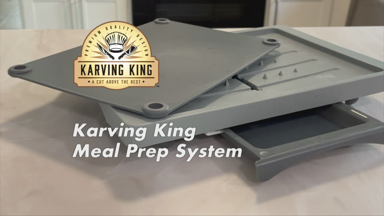 Set of 2 Karving King Plus - Meal Prep Systems With Removable Cutting Board