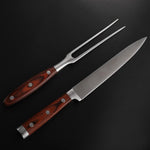 Stainless Steel Carving Knife and Fork Set With Wooden Handles thumbnail 4